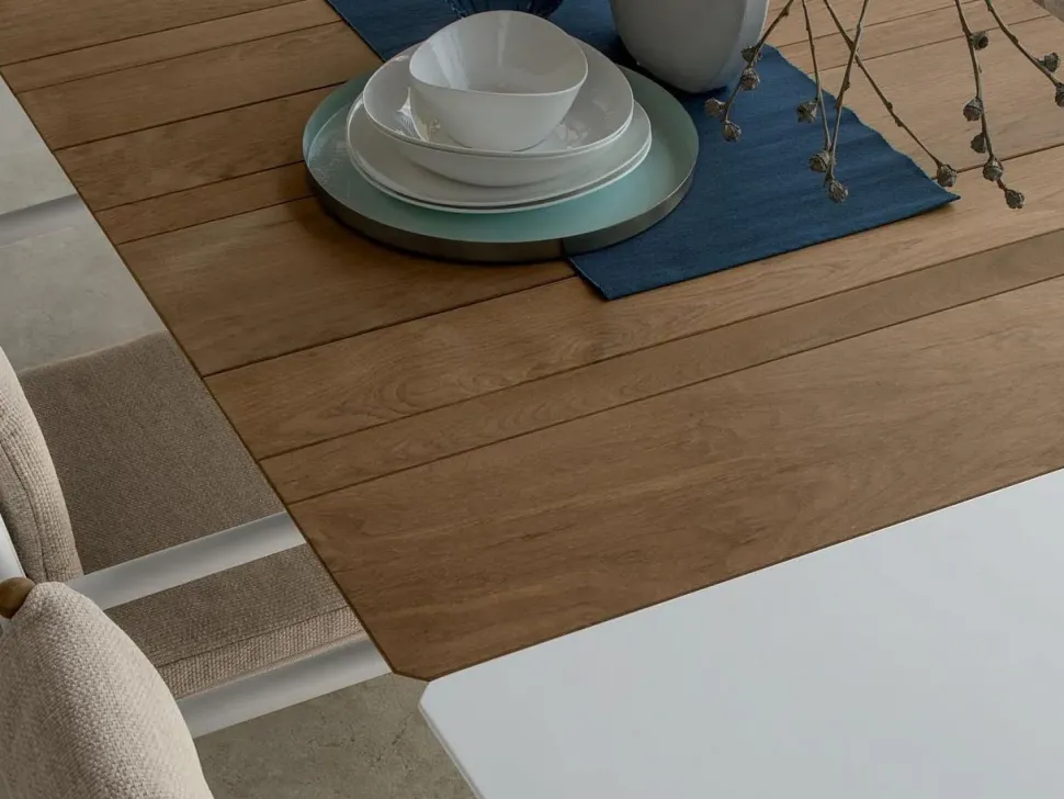 Tavolo per l'esterno modello Domino da 160/215 teak/bianco Talenti con forte sconto