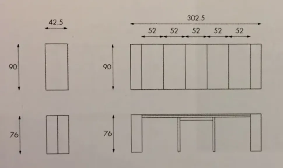 Tavolo Pinocchio consolle bianca Stones in laccato Consolle