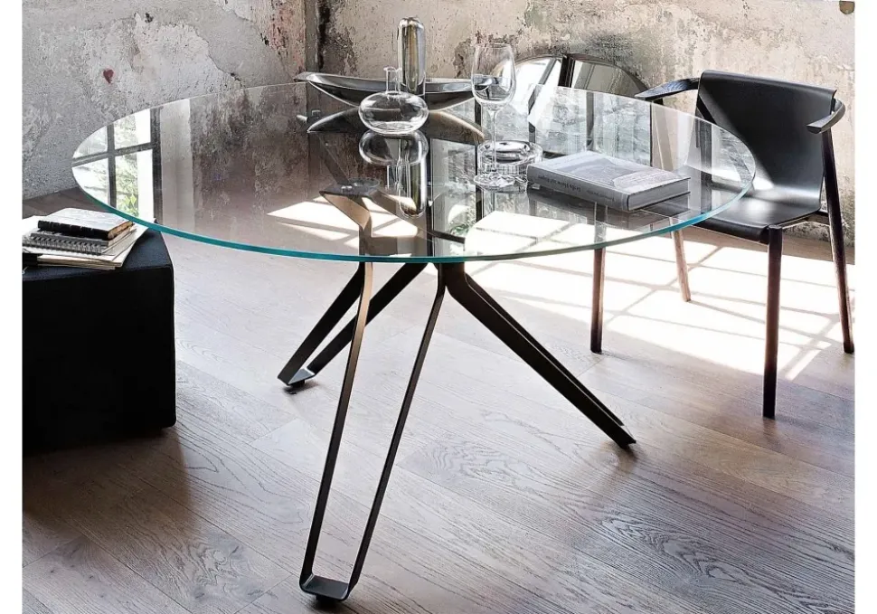 Tavolo 3pod Lema in vetro Fisso