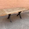 Tavolo rettangolare a cavalletto Tavolo industrial gambe  ferro/legno in offerta   Outlet etnico scontato