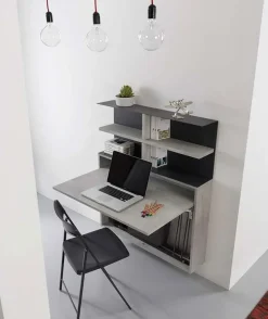 Tavolo rettangolare a penisola Bureau + 3 sedie zeta Pezzani scontato