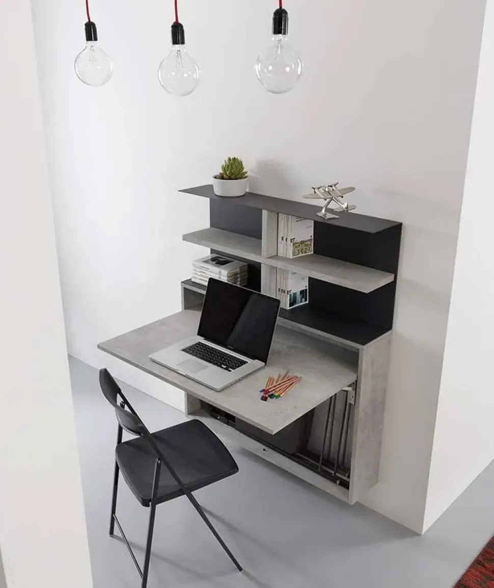 Tavolo rettangolare a penisola Bureau + 3 sedie zeta Pezzani scontato