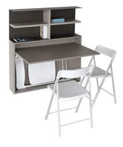 Tavolo rettangolare a penisola Bureau + 3 sedie zeta Pezzani scontato