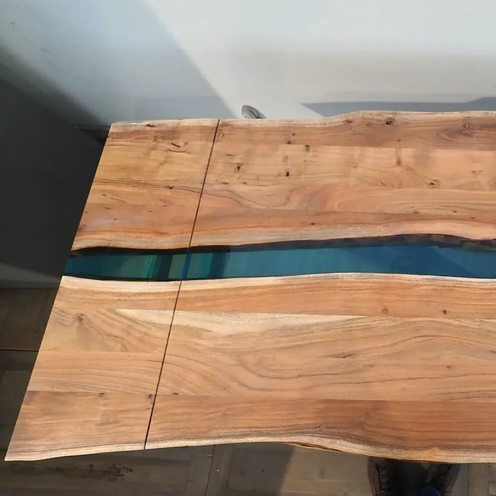 Tavolo rettangolare allungabile Tavolo teak e resina l allungabile Nuovi mondi collection