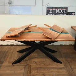 Tavolo rettangolare allungabile Tavolo teak e resina l allungabile Nuovi mondi collection