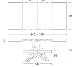 Tavolo rettangolare in laminato Levante di Altacom in Offerta Outlet