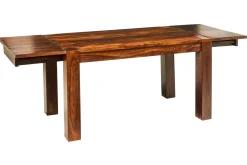 Tavolo rettangolare in legno etnico Perth. Allunghe a scomparsa. Outlet a prezzo scontato.