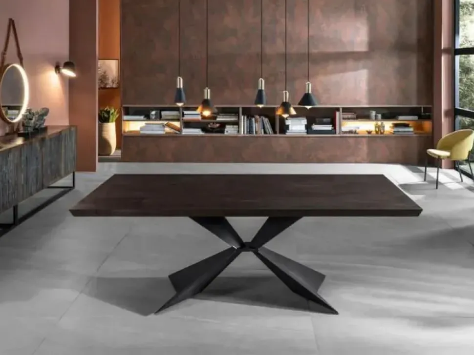 Tavolo rettangolare in legno Stark di Stones in Offerta Outlet