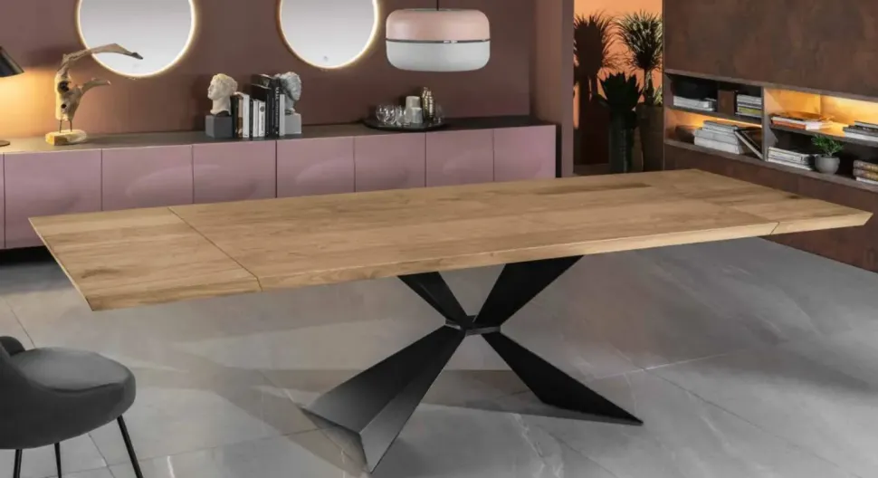 Tavolo rettangolare in legno Stark di Stones in Offerta Outlet