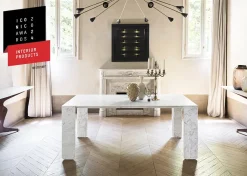 Tavolo rettangolare in marmo Modello corinto di Pianca in Offerta Outlet