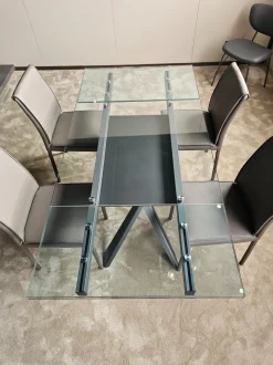 Tavolo rettangolare in vetro Romeo di Easyline in Offerta Outlet