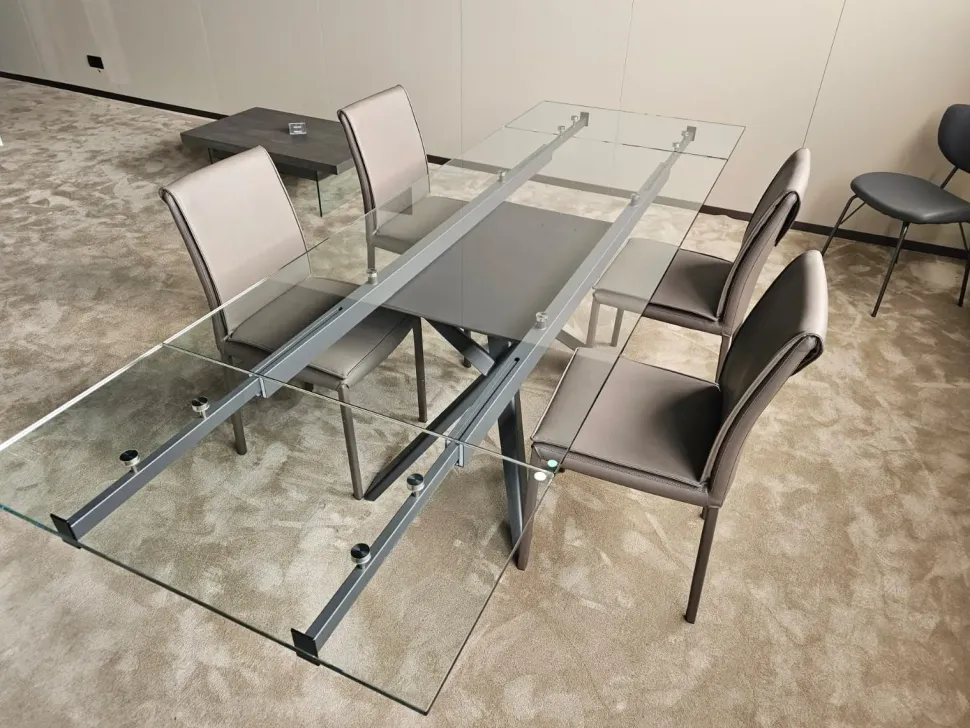 Tavolo rettangolare in vetro Romeo di Easyline in Offerta Outlet