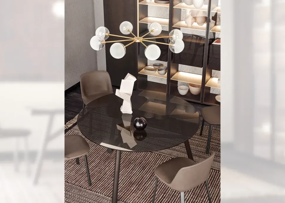 Tavolo rettangolare in vetro Maestro di Pianca in Offerta Outlet