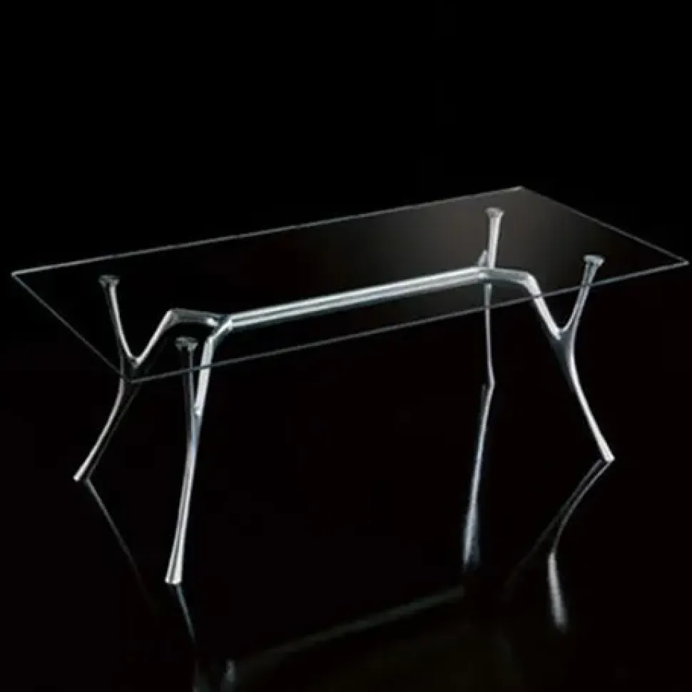 Tavolo rettangolare in vetro Pegaso di Caimi in Offerta Outlet