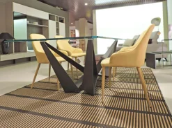 Tavolo rettangolare in vetro Skorpio Cattelan in Offerta Outlet