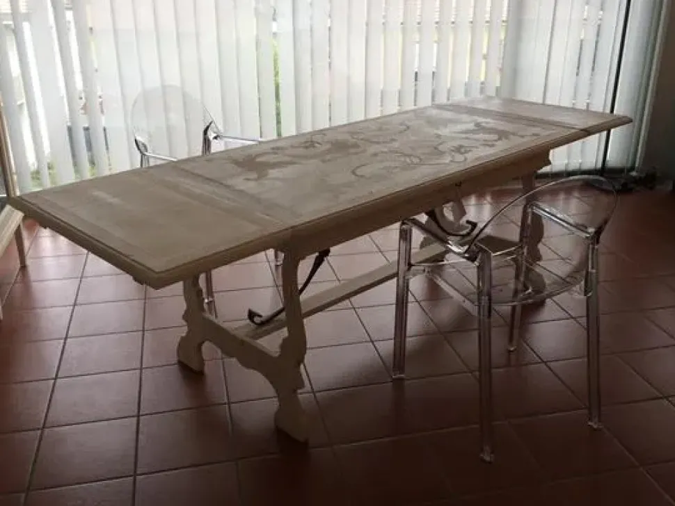 Tavolo rettangolare Marchetti FG576 in legno massello Patina Maestrale