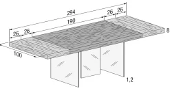 Tavolo rettangolare Tavolo air Lago scontato del 36%
