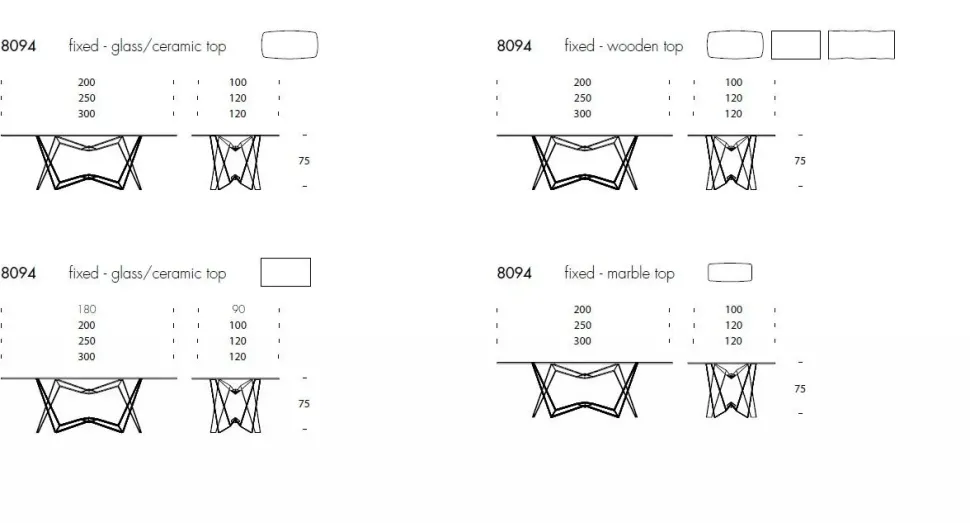 Tavolo Reverse glass Tonin casa in OFFERTA OUTLET