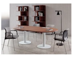 Tavolo riunione in legno Derby con 6 sedie Flycom a prezzi convenienti