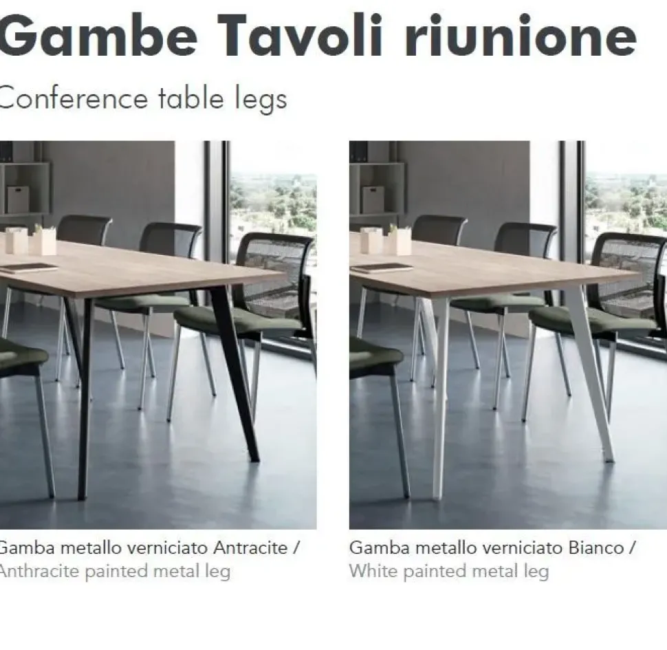 Tavolo riunione in legno Rhea con 6 sedie Flycom a prezzi convenienti