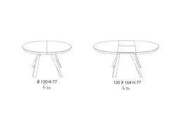 Tavolo rotondo a quattro gambe Emisfero Ozzio scontato