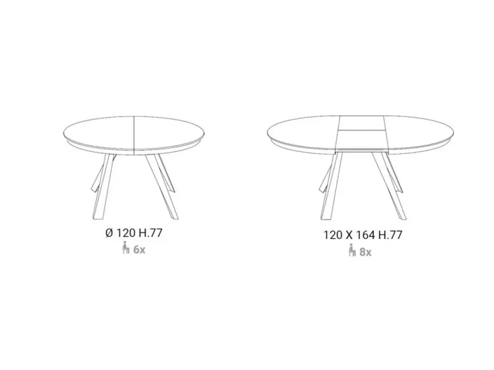Tavolo rotondo a quattro gambe Emisfero Ozzio scontato
