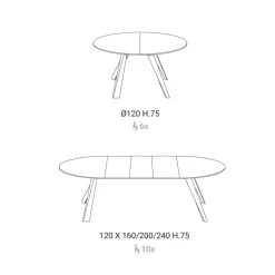 Tavolo rotondo in legno Convivio di Easyline in Offerta Outlet