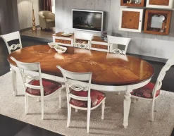 Tavolo rotondo in legno Firenze di Artigiani veneti in Offerta Outlet