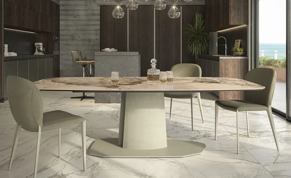 Tavolo sagomato in ceramica Aviator di Cattelan italia in Offerta Outlet