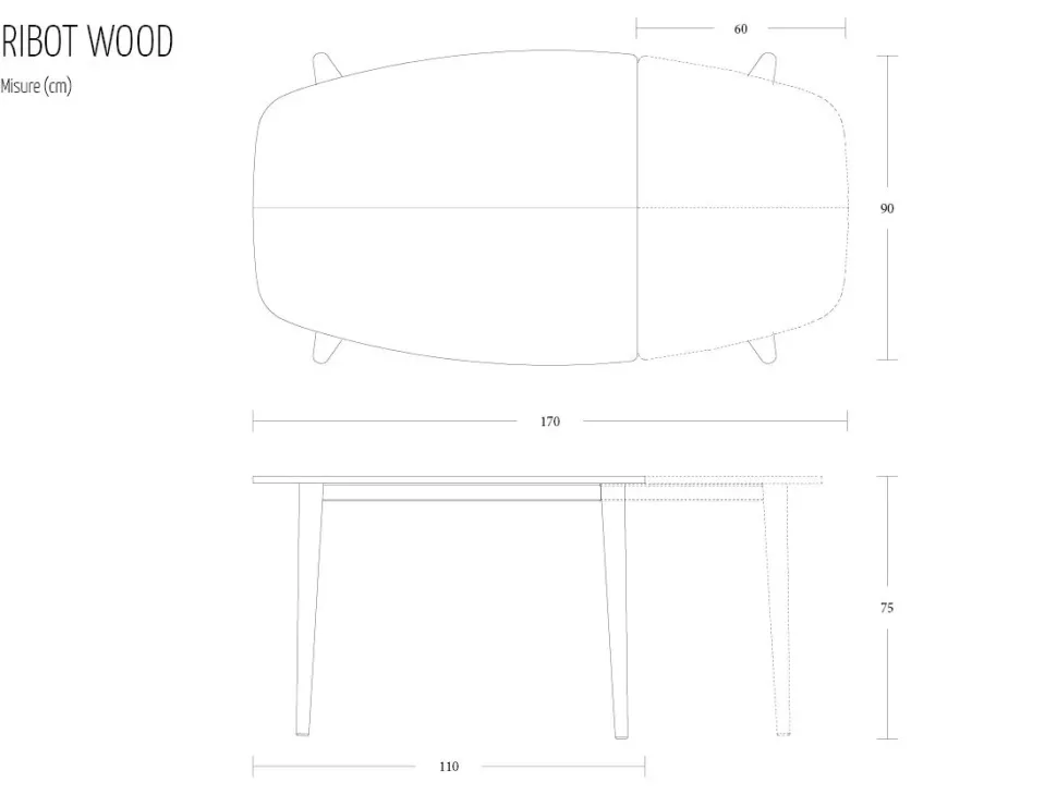 Tavolo sagomato in legno Ribot Altacom in Offerta Outlet