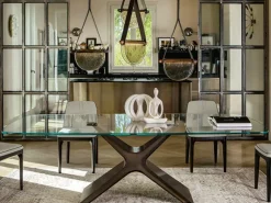 Tavolo sagomato in vetro Calliope xxl di Tonin casa in Offerta Outlet