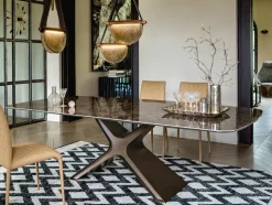 Tavolo sagomato in vetro Calliope xxl di Tonin casa in Offerta Outlet