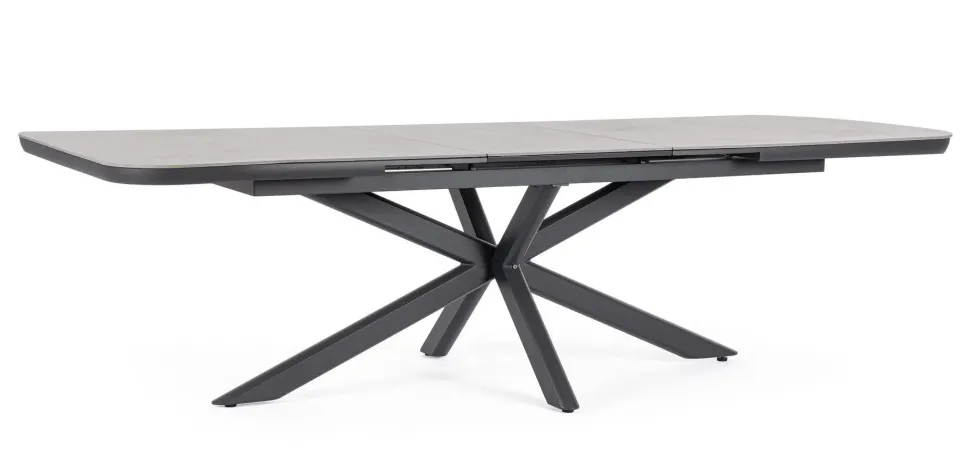 Tavolo scontato da giardino Tavolo pascal allungabile 200-26 cm con 8 poltrone krion antracite Bizzotto