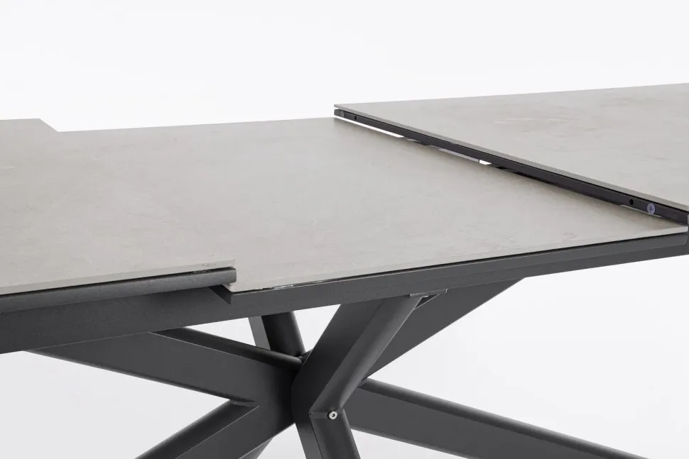 Tavolo scontato da giardino Tavolo pascal allungabile 200-26 cm con 8 poltrone krion antracite Bizzotto