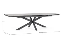 Tavolo scontato da giardino Tavolo pascal allungabile 200-26 cm con 8 poltrone krion antracite Bizzotto