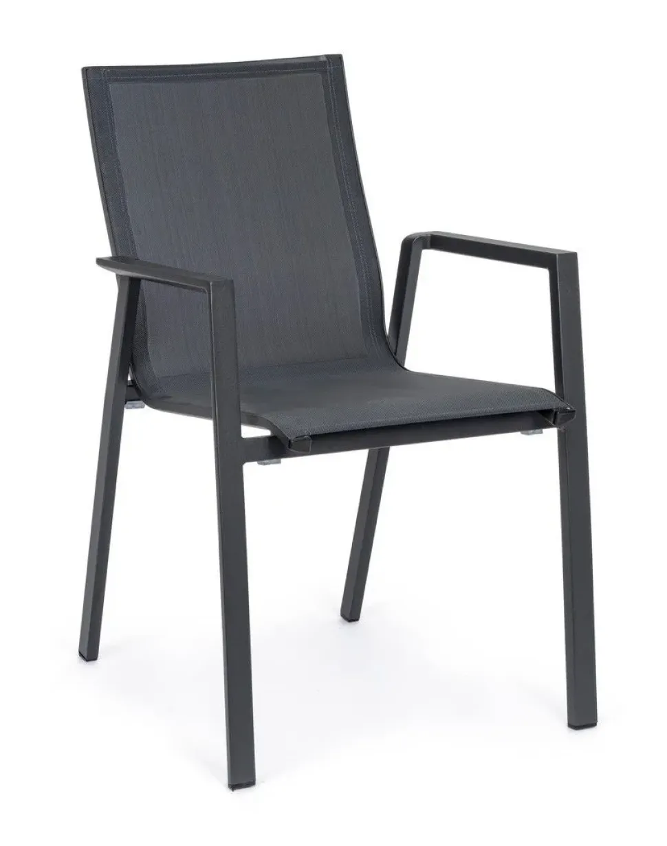 Tavolo scontato da giardino Tavolo pascal allungabile 200-26 cm con 8 poltrone krion antracite Bizzotto