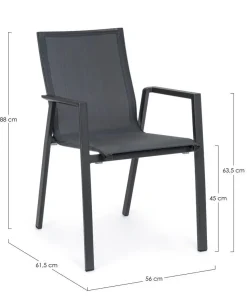 Tavolo scontato da giardino Tavolo pascal allungabile 200-26 cm con 8 poltrone krion antracite Bizzotto