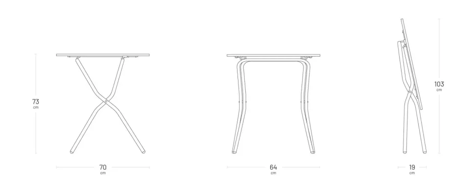 Tavolo scontato da giardino Tavolo 64x70 cm balcony beige - lafuma Collezione esclusiva