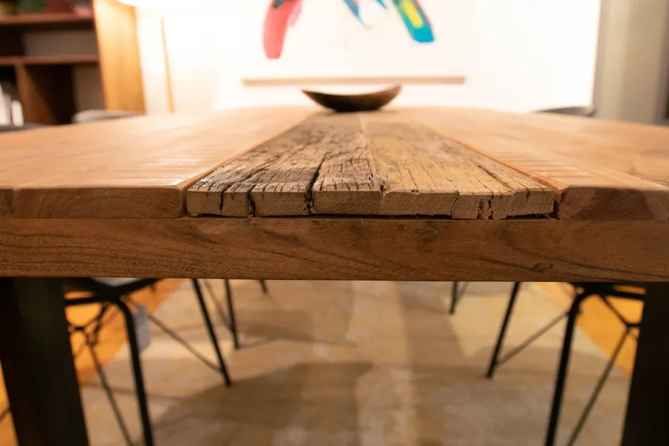 Tavolo Tavolo artigianale massello scortecciato Artigianale in OFFERTA OUTLET