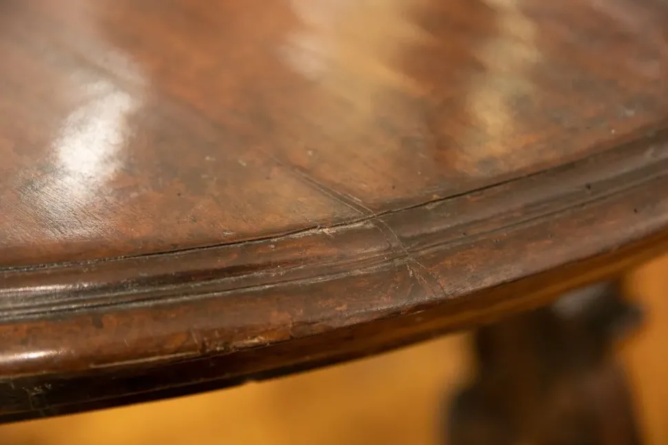 Tavolo Tavolo fratino legno antico massello noce + n. 4 sedie Artigianale a prezzo ribassato