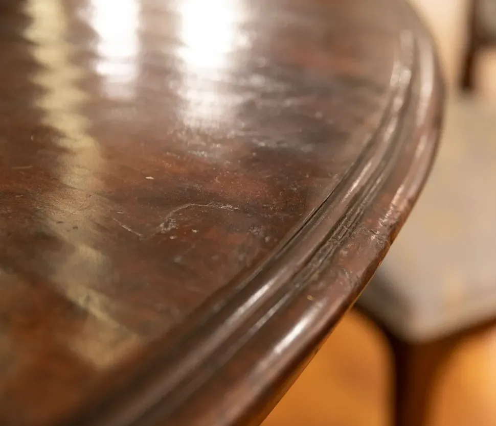 Tavolo Tavolo fratino legno antico massello noce + n. 4 sedie Artigianale a prezzo ribassato