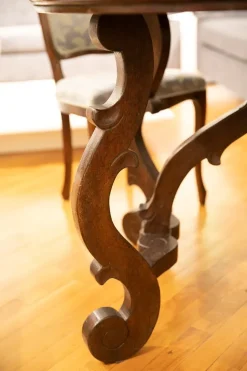 Tavolo Tavolo fratino legno antico massello noce + n. 4 sedie Artigianale a prezzo ribassato