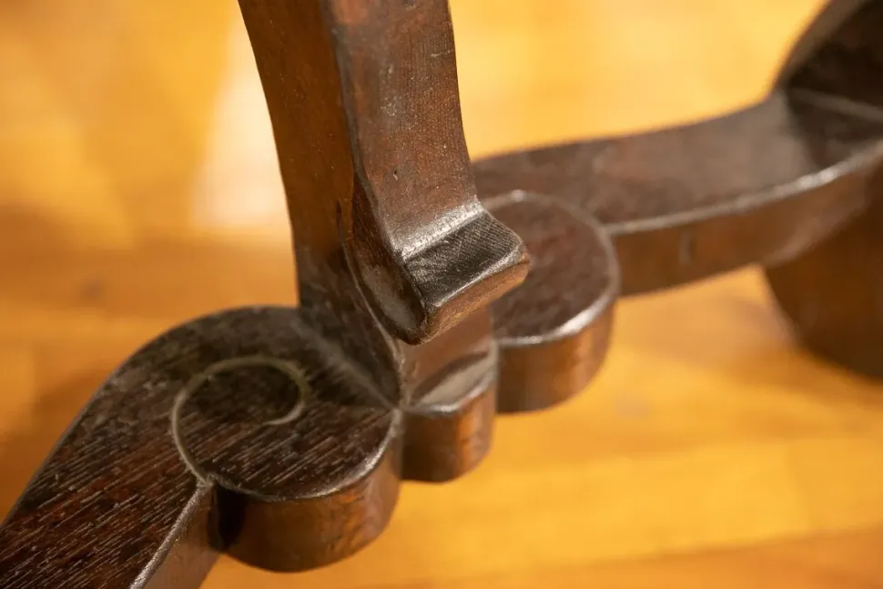 Tavolo Tavolo fratino legno antico massello noce + n. 4 sedie Artigianale a prezzo ribassato