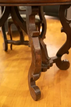 Tavolo Tavolo fratino legno antico massello noce + n. 4 sedie Artigianale a prezzo ribassato