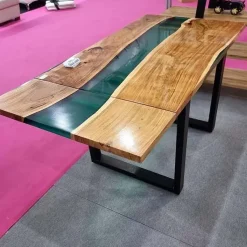 Tavolo Tavolo in legno re resina  industrial   Outlet etnico a prezzo scontato