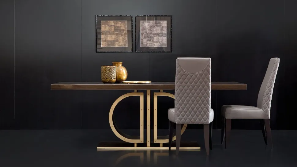 Tavolo Tavolo ottone legno luxury Md work in legno Fisso scontato 30%