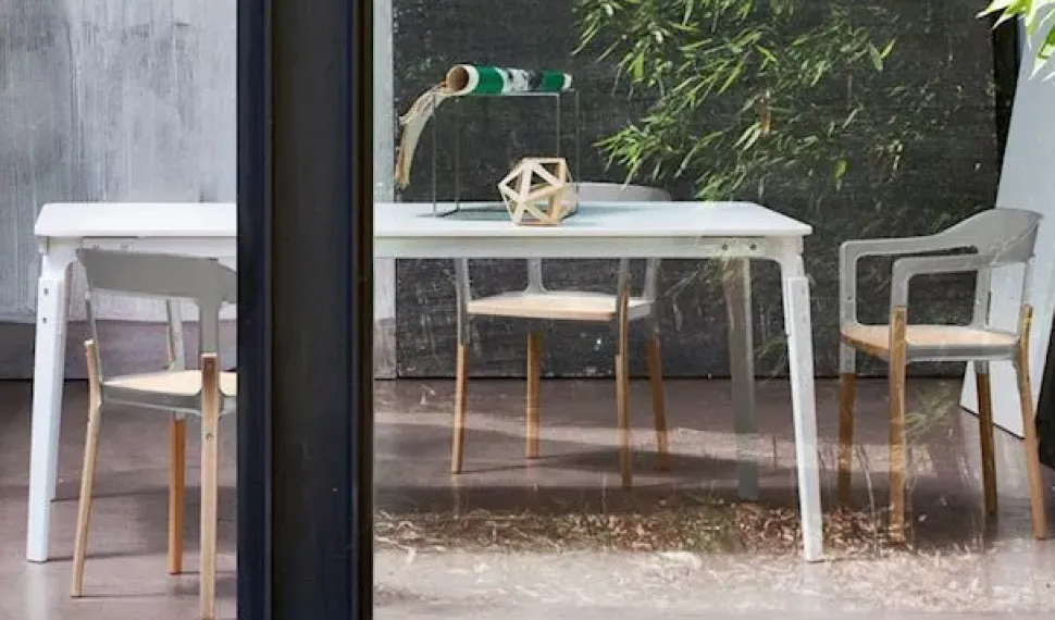 Tavolo Tavolo steelwood 90x90 in hpl bianco magis Magis in OFFERTA OUTLET -58%