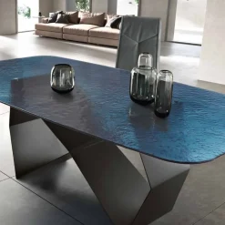 Tavolo Tavolo vetro martellato tre colori Md work in OFFERTA OUTLET -46%