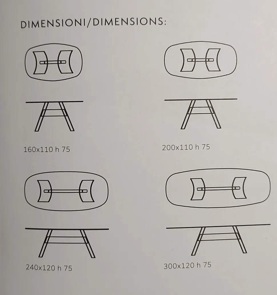 Tavolo Wave 300 in ceramica rettangolare. Esclusiva Collez. Prezzo scontato!