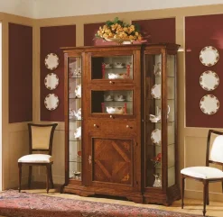 Vetrinetta Vetrina con ante parquet in noce scontata del 50% di Artigianale in Offerta Outlet